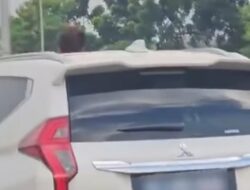 Aksi Nekademi! Bocah Keluar Sunroof Pajero Sport di Tol, Viral